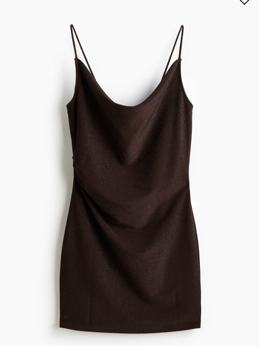 H&M Brown Glitter Draped Dress